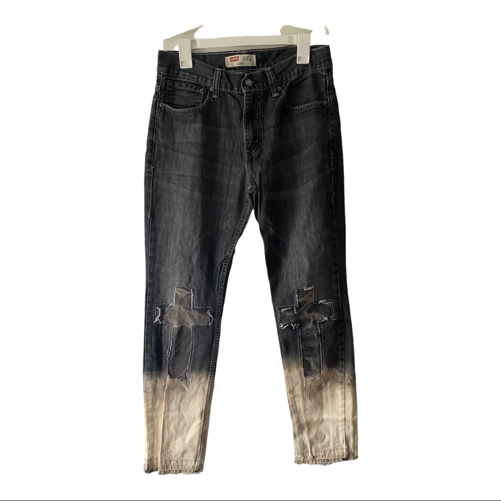 Customized Levi's 511 skinny jeans